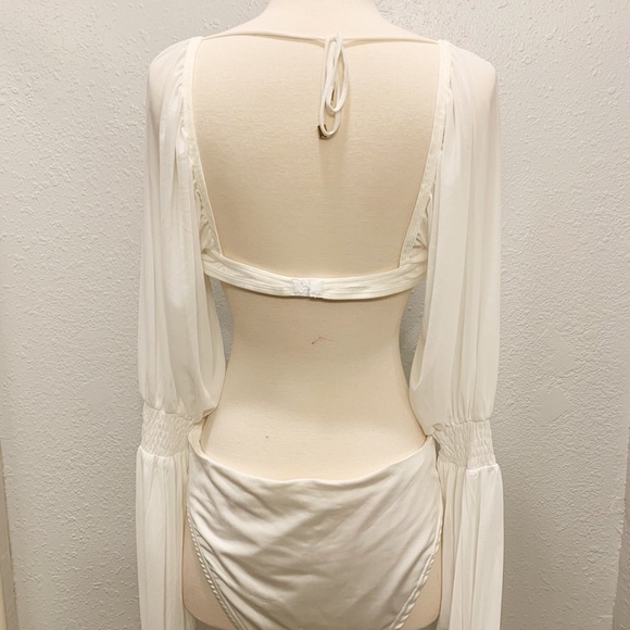 Dolls Kill ZYA The Label- Lolita Bodysuit in White 💕 - Picture 5 of 10